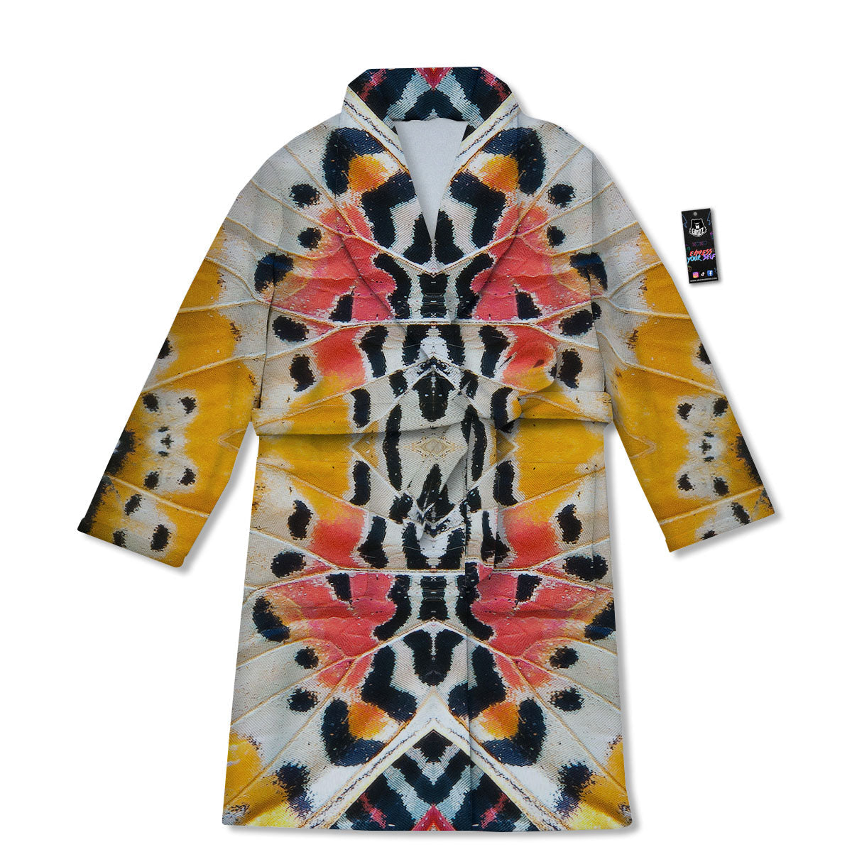Butterfly Wings Orange Monarch Print Bathrobe-grizzshop