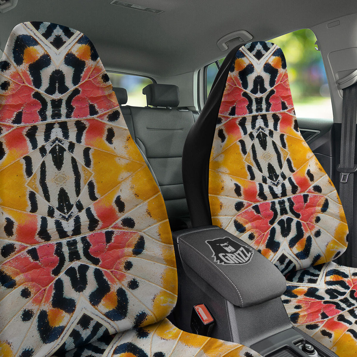 Butterfly Wings Orange Monarch Print Car Seat Covers-grizzshop