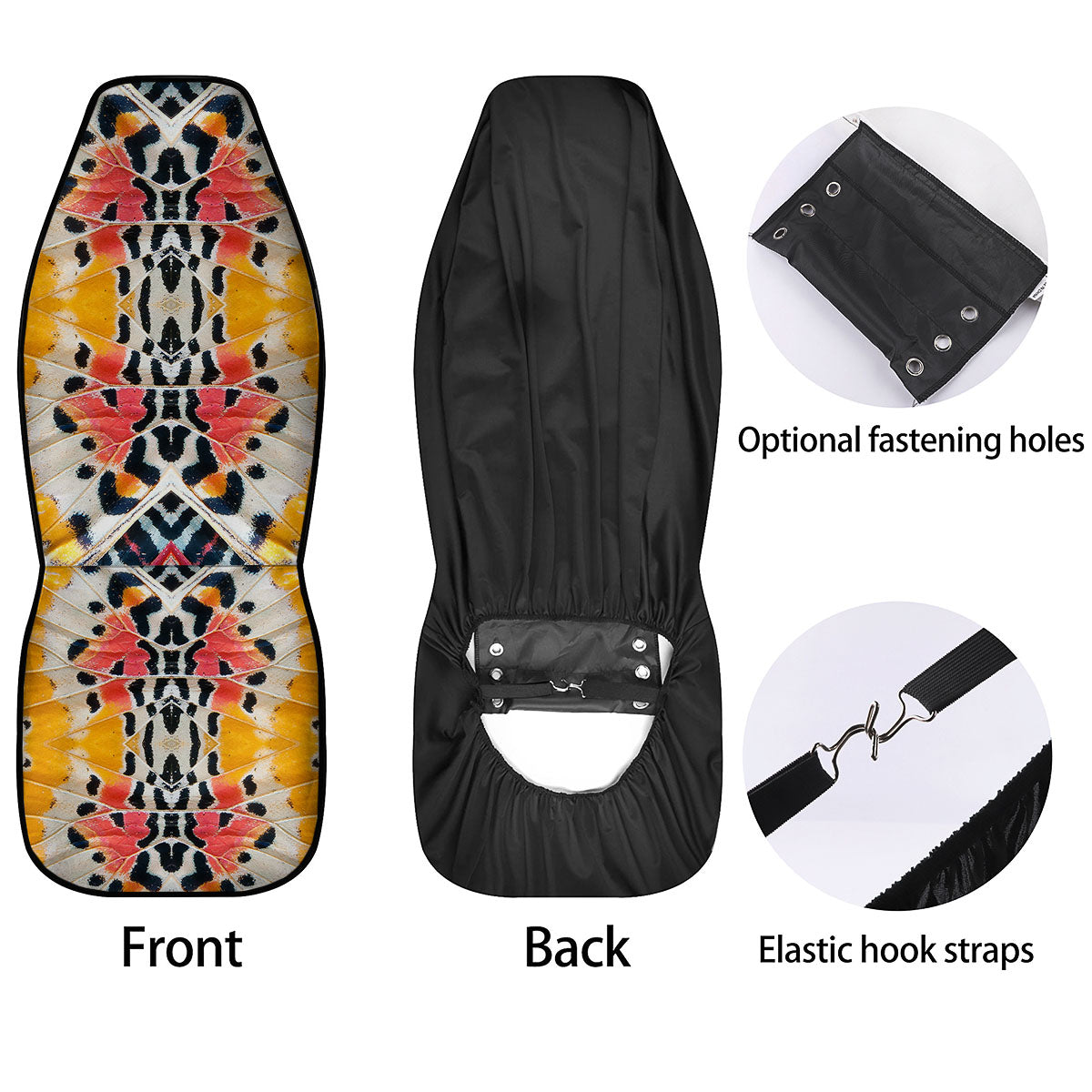 Butterfly Wings Orange Monarch Print Car Seat Covers-grizzshop