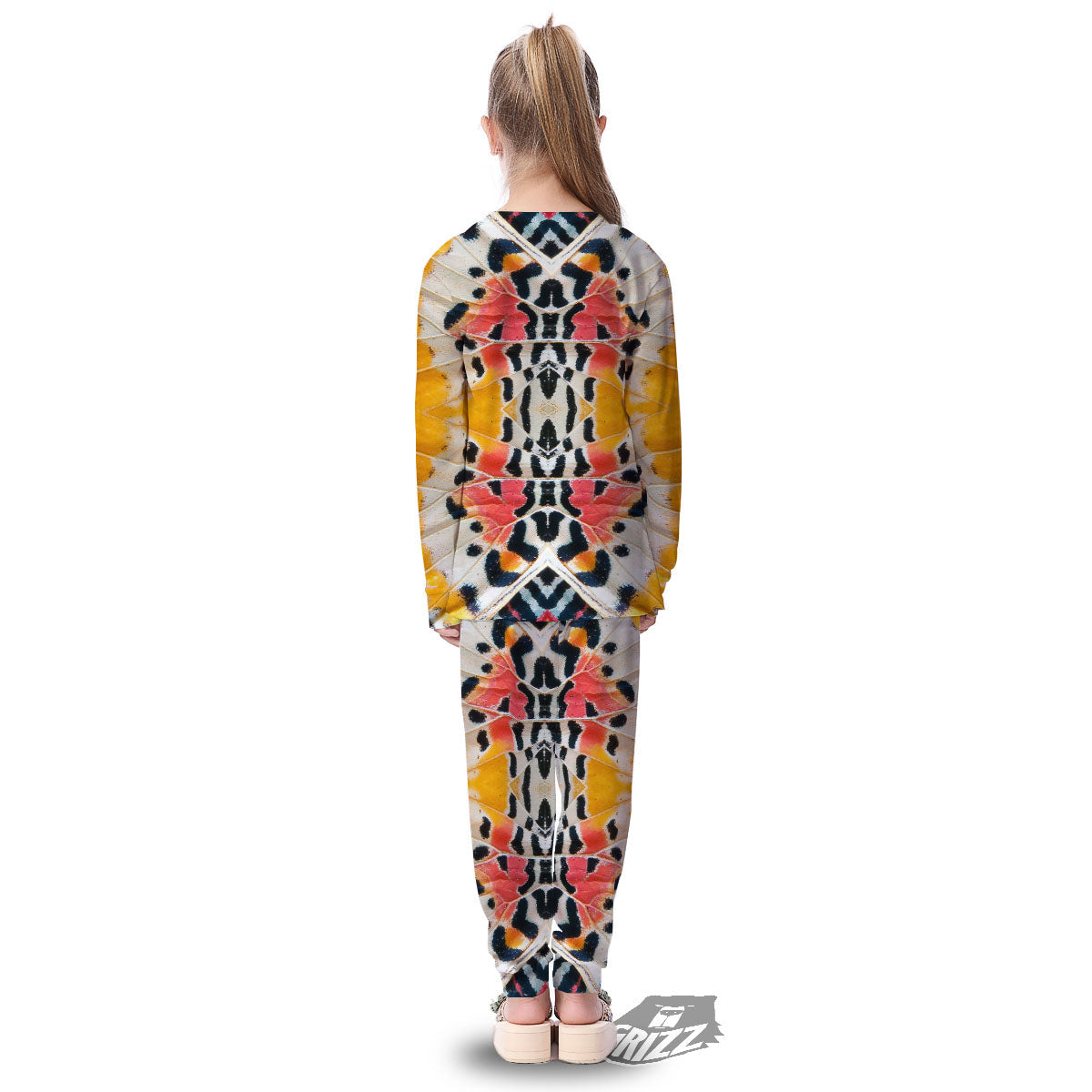 Butterfly Wings Orange Monarch Print Kid's Pajamas-grizzshop