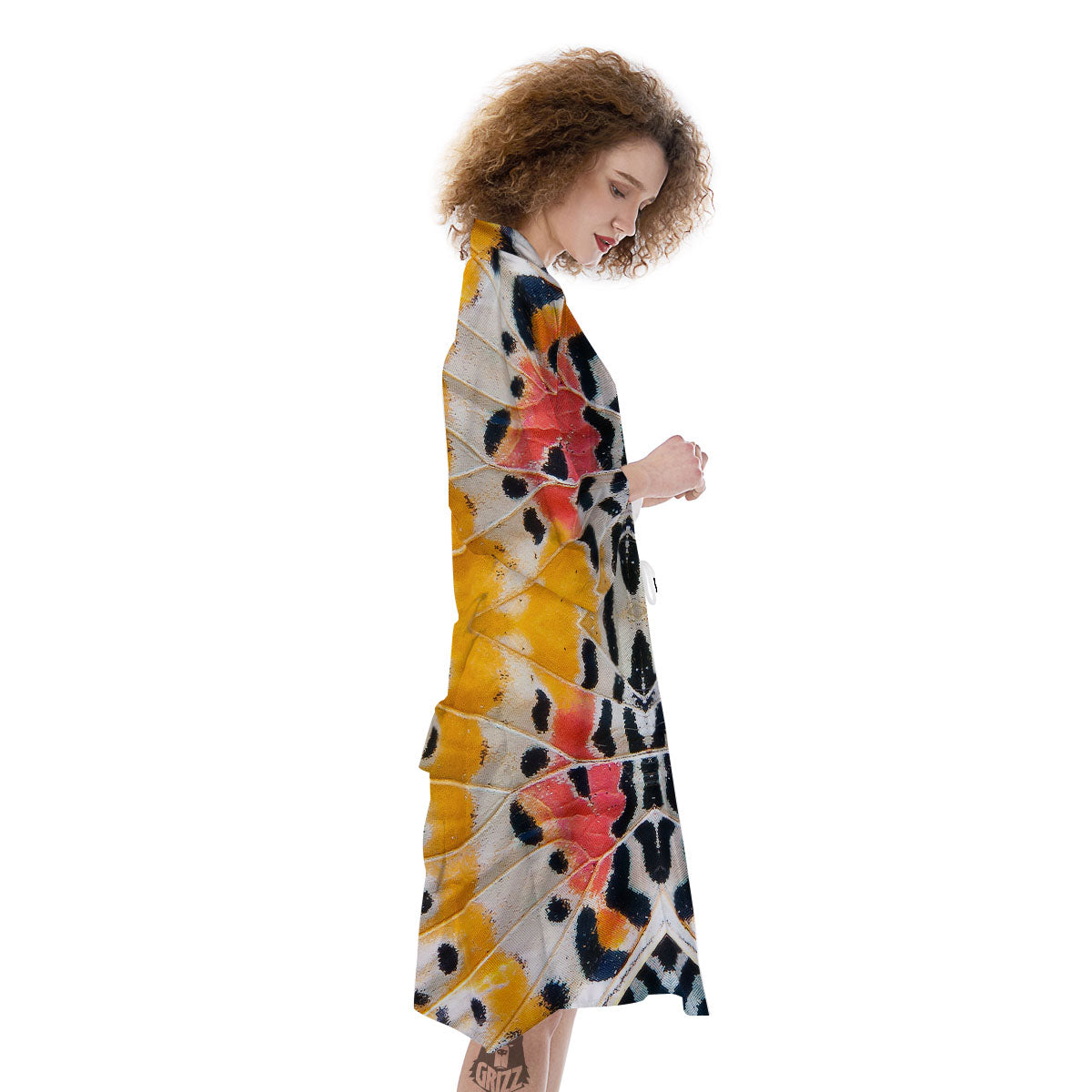 Butterfly Wings Orange Monarch Print Kimono-grizzshop