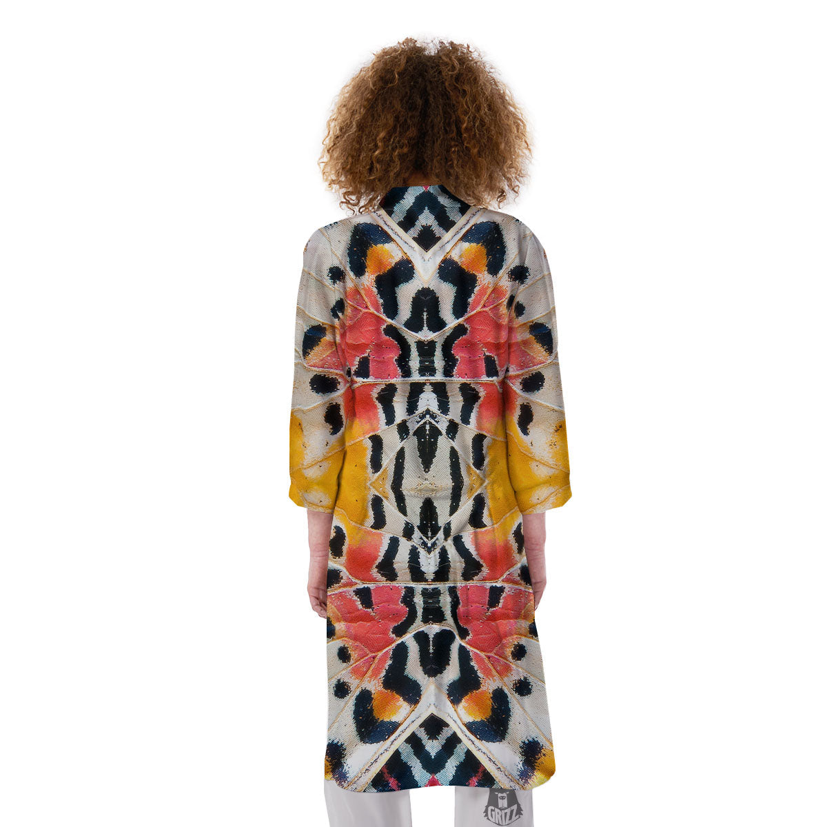 Butterfly Wings Orange Monarch Print Kimono-grizzshop