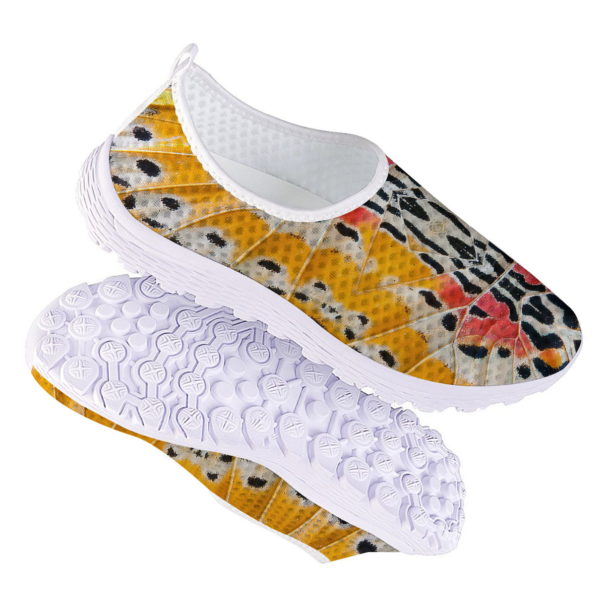 Butterfly Wings Orange Monarch Print Nurse Shoes-grizzshop