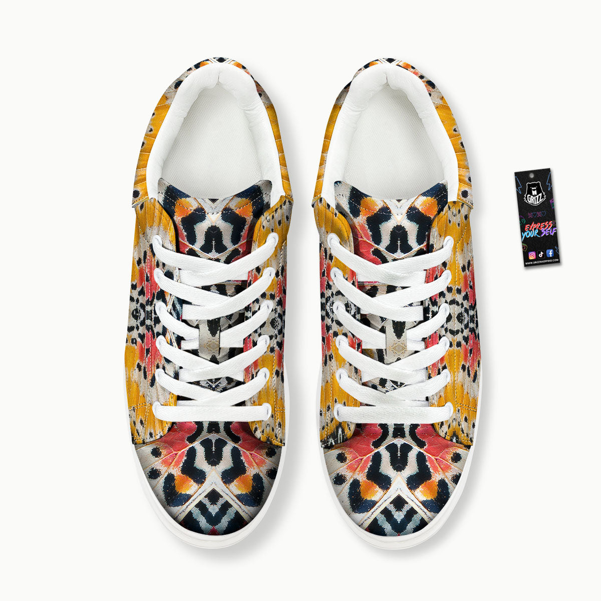 Butterfly Wings Orange Monarch Print Platform Shoes-grizzshop