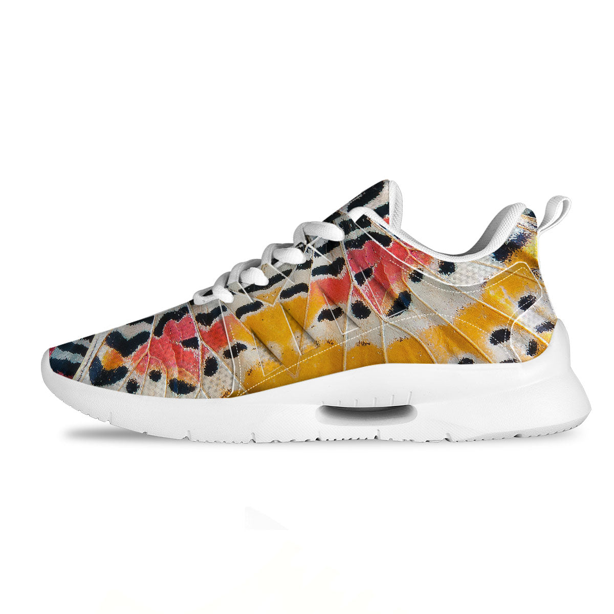 Butterfly Wings Orange Monarch Print Tennis Shoes-grizzshop