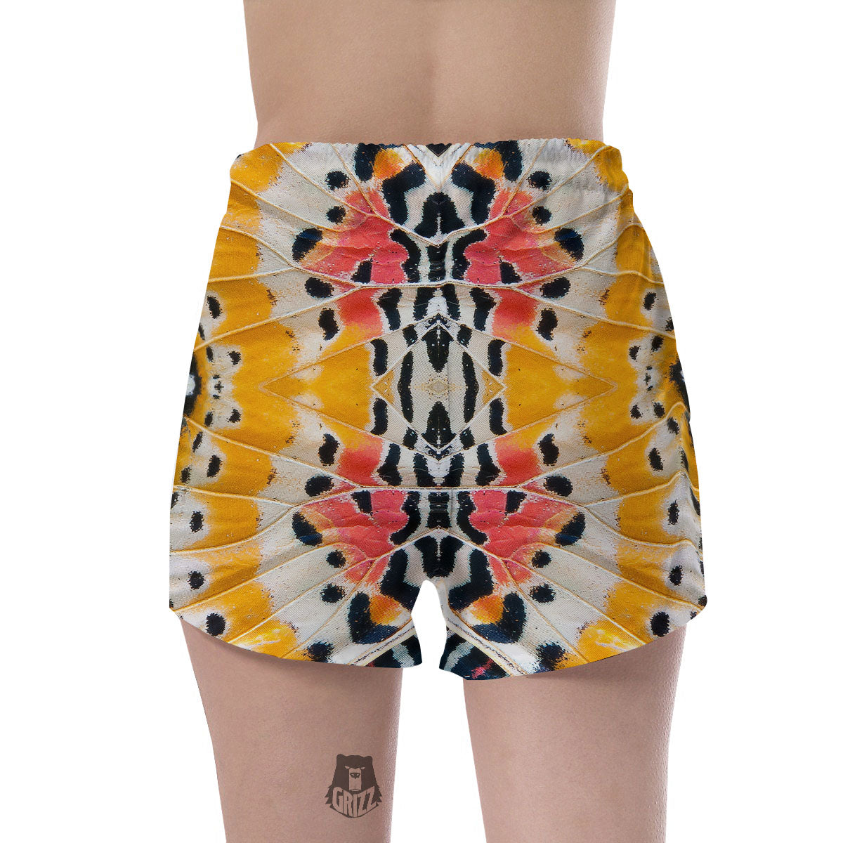 Butterfly Wings Orange Monarch Print Women's Shorts-grizzshop