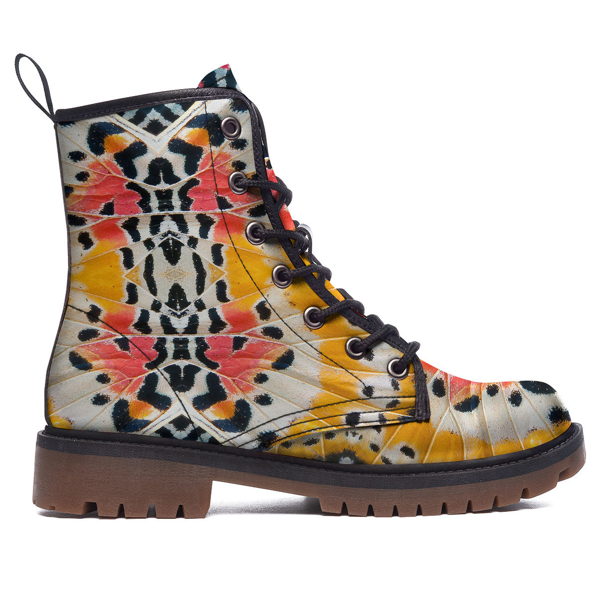 Butterfly Wings Orange Monarch Print Work Boots-grizzshop