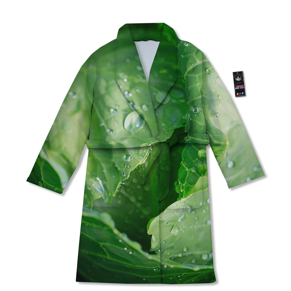 Cabbage Fresh Leaf Print Bathrobe-grizzshop