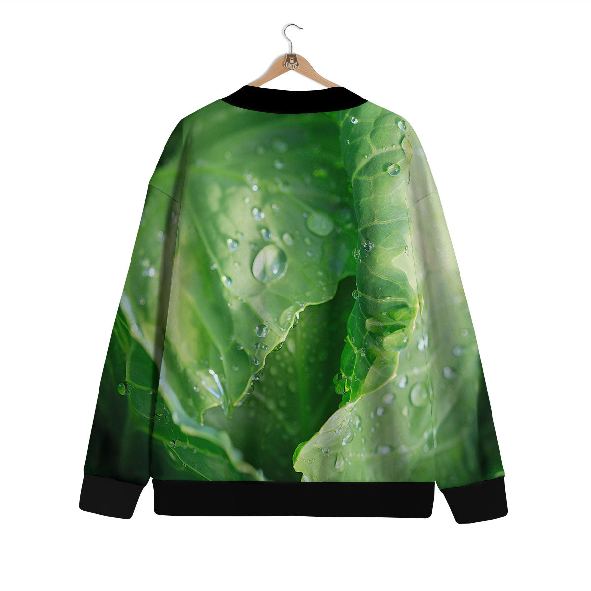 Cabbage Fresh Leaf Print Cardigan-grizzshop