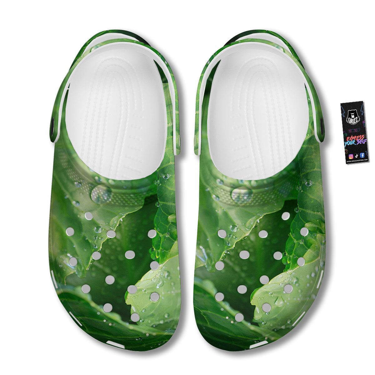 Cabbage Fresh Leaf Print Clog-grizzshop