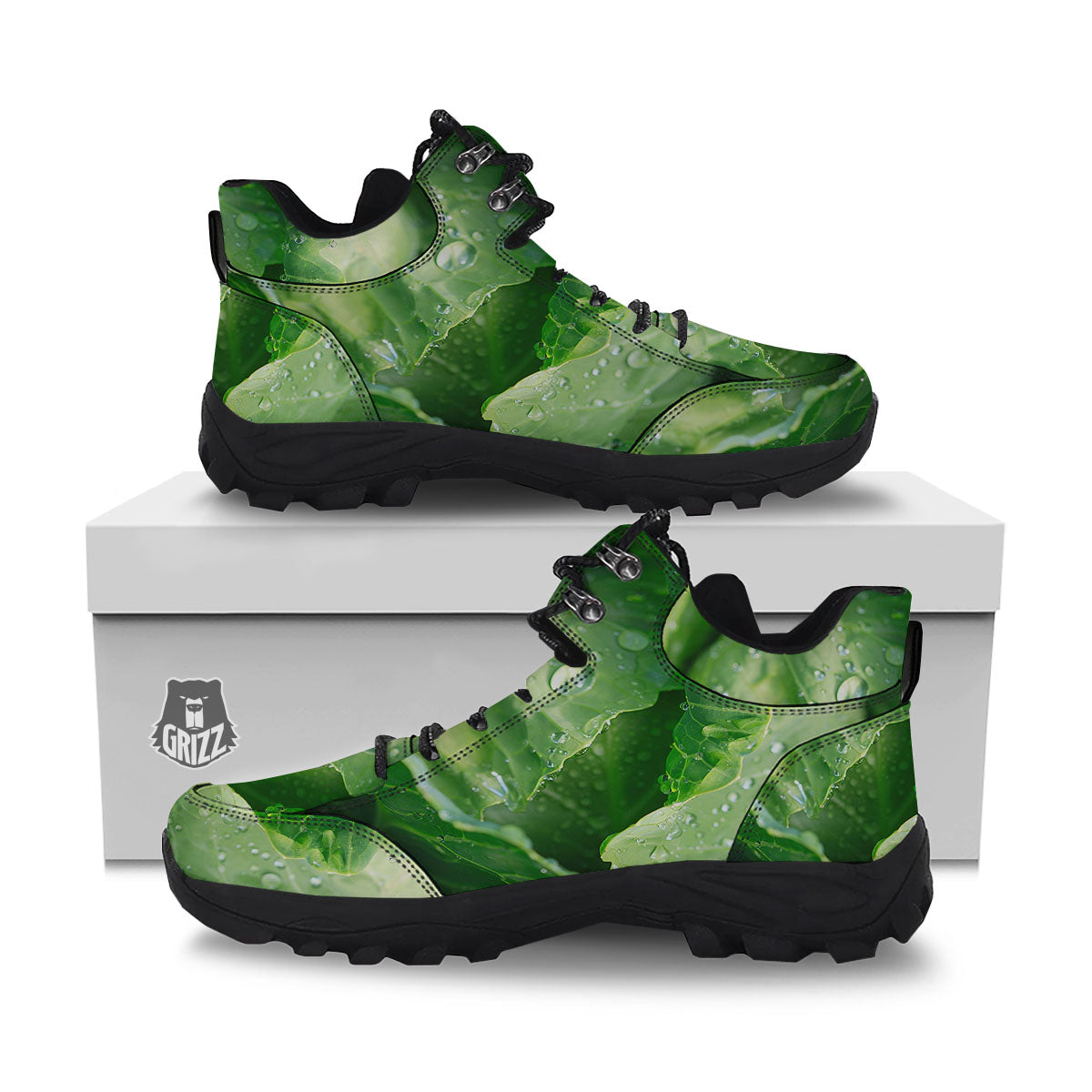 Cabbage Fresh Leaf Print Hiking Shoes-grizzshop