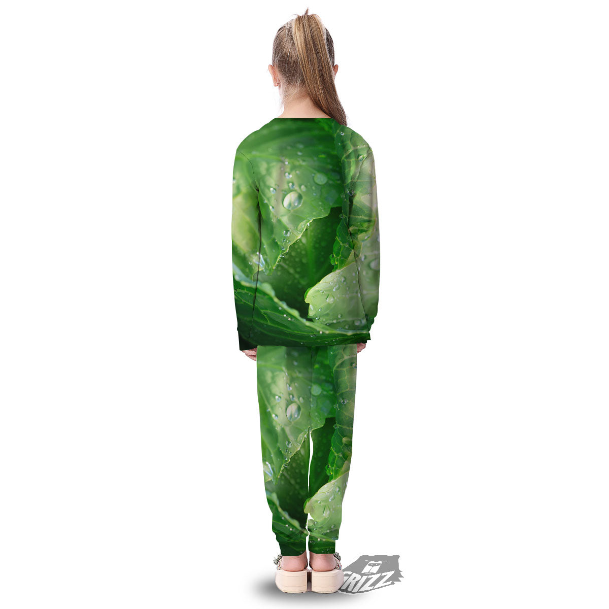 Cabbage Fresh Leaf Print Kid's Pajamas-grizzshop