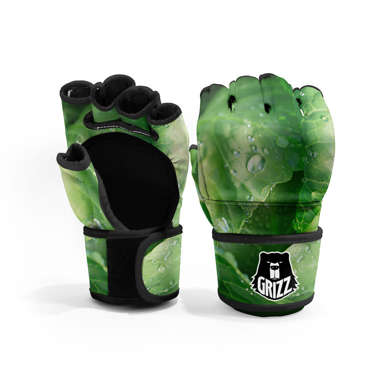 Cabbage Fresh Leaf Print MMA Gloves-grizzshop