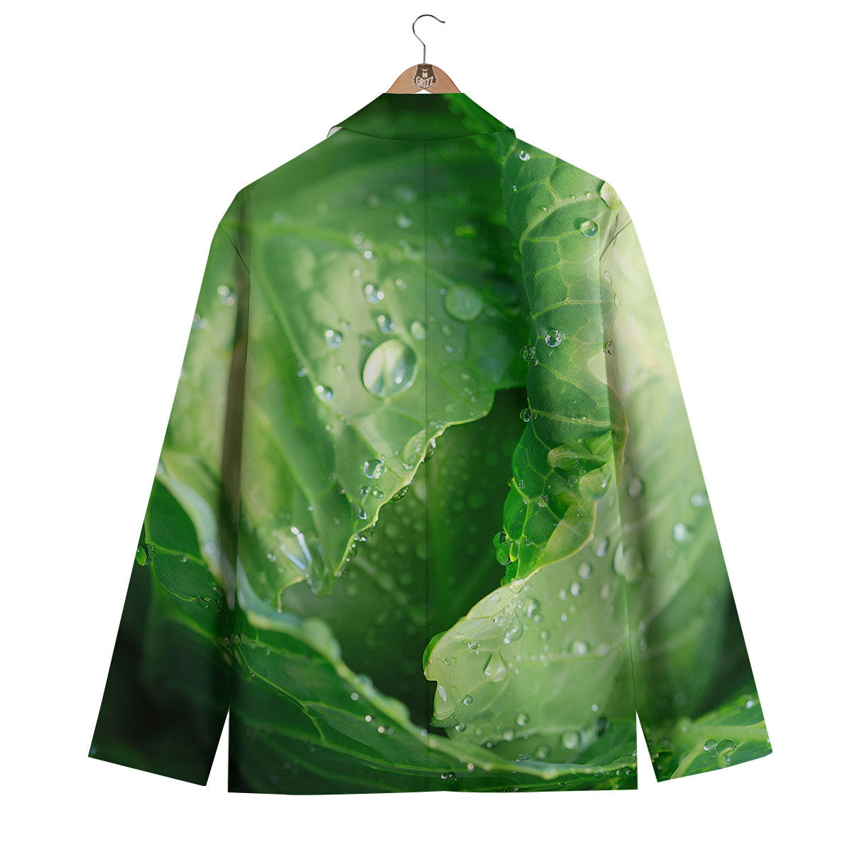 Cabbage Fresh Leaf Print Men's Blazer-grizzshop