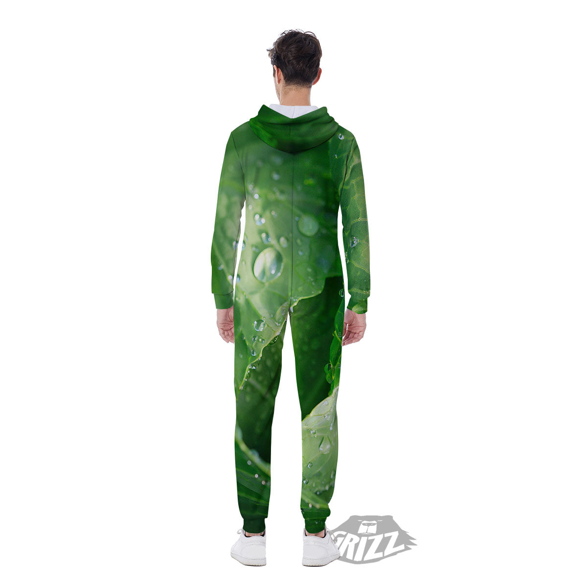 Cabbage Fresh Leaf Print Men's Jumpsuit-grizzshop