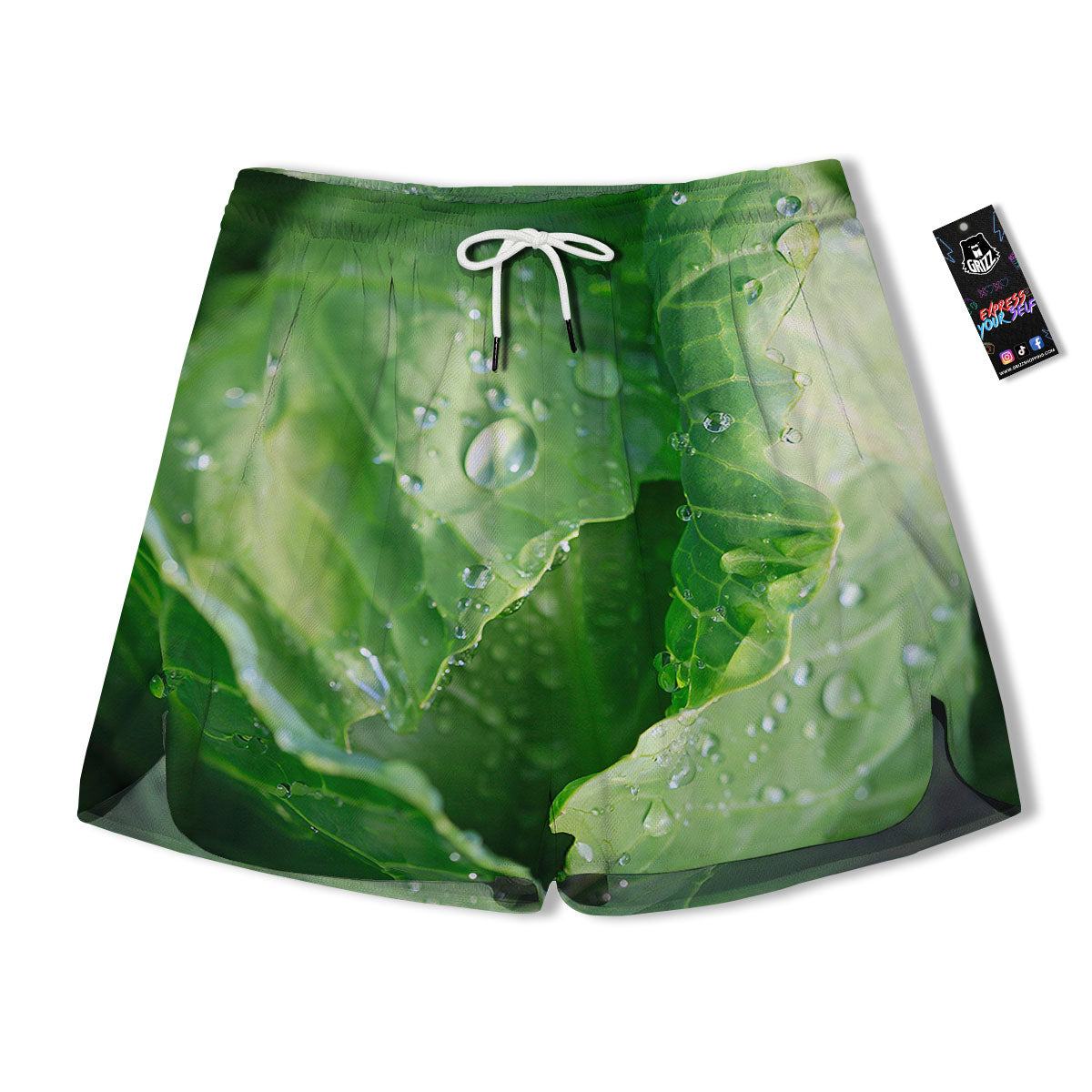 Cabbage Fresh Leaf Print Men's Running Shorts-grizzshop