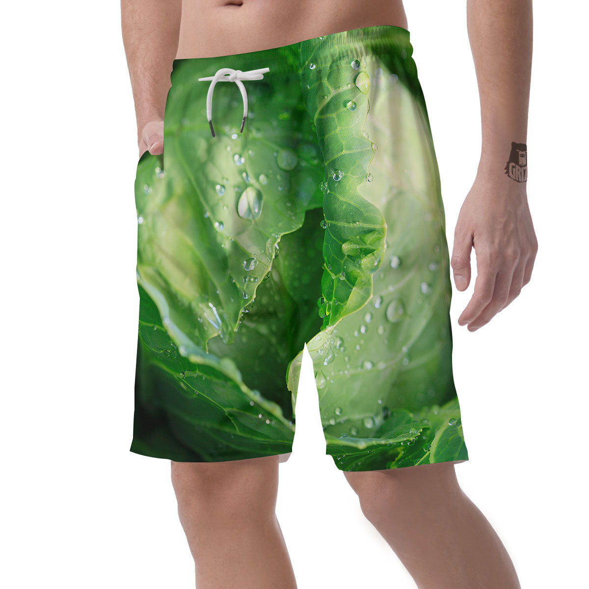 Cabbage Fresh Leaf Print Men's Shorts-grizzshop