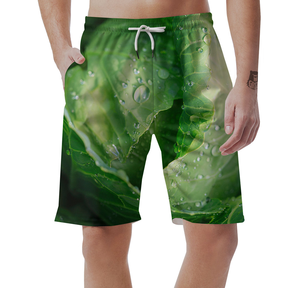 Cabbage Fresh Leaf Print Men's Shorts-grizzshop