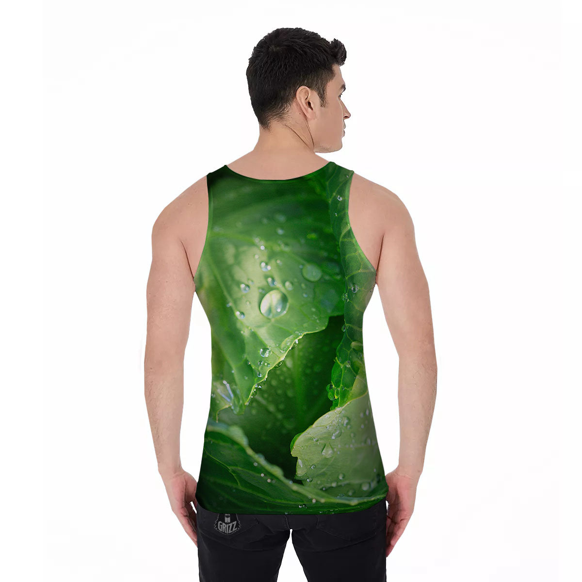 Cabbage Fresh Leaf Print Men's Tank Top-grizzshop