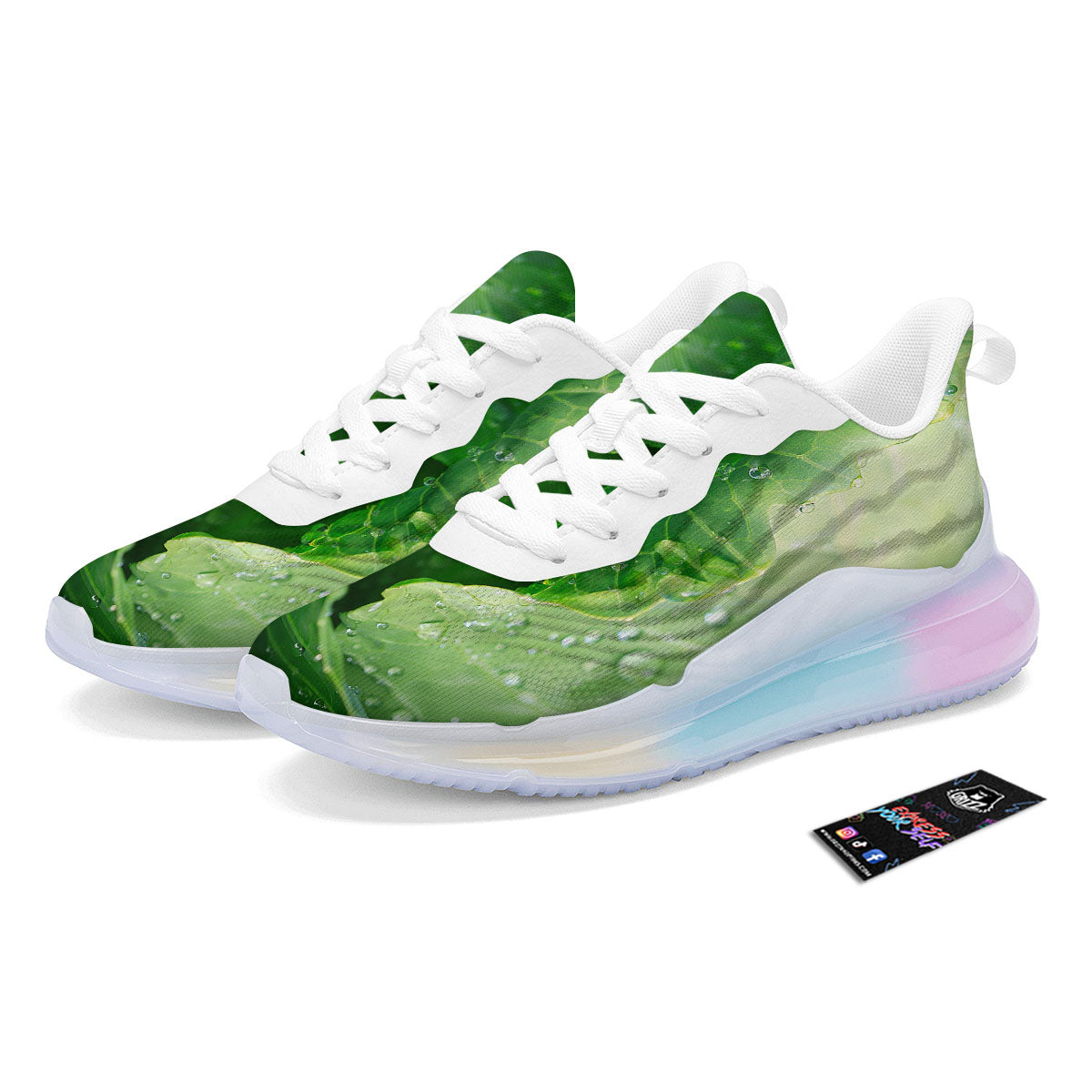Cabbage Fresh Leaf Print Running Sneakers-grizzshop