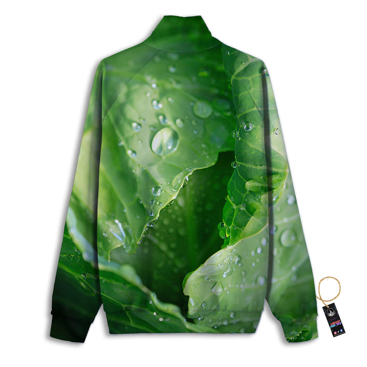 Cabbage Fresh Leaf Print Track Jacket-grizzshop