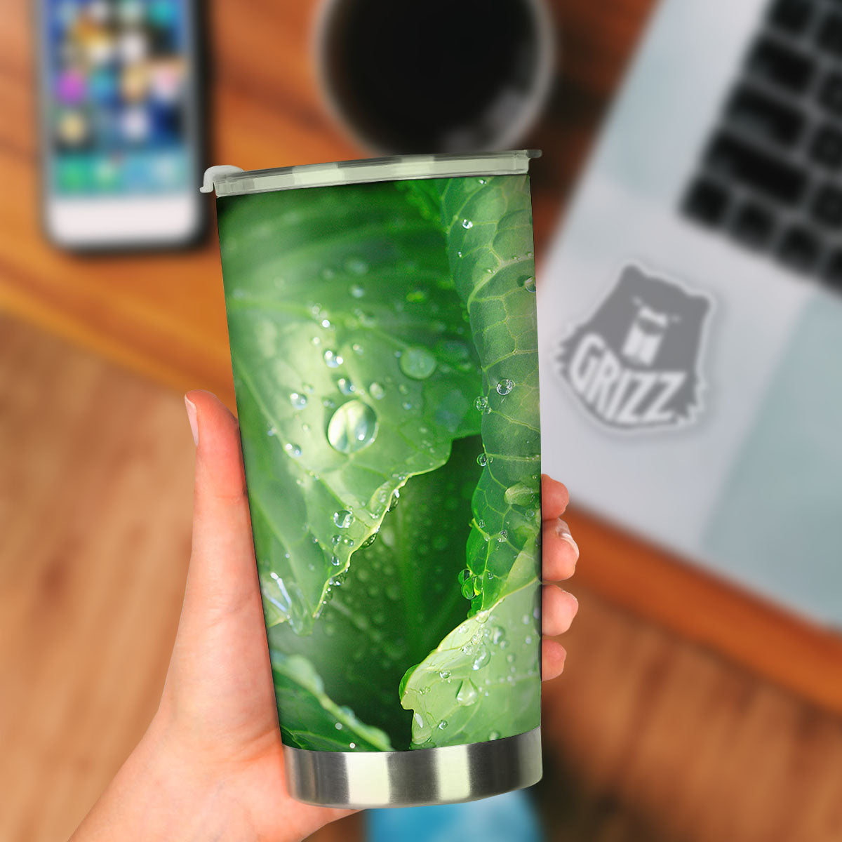 Cabbage Fresh Leaf Print Tumbler-grizzshop