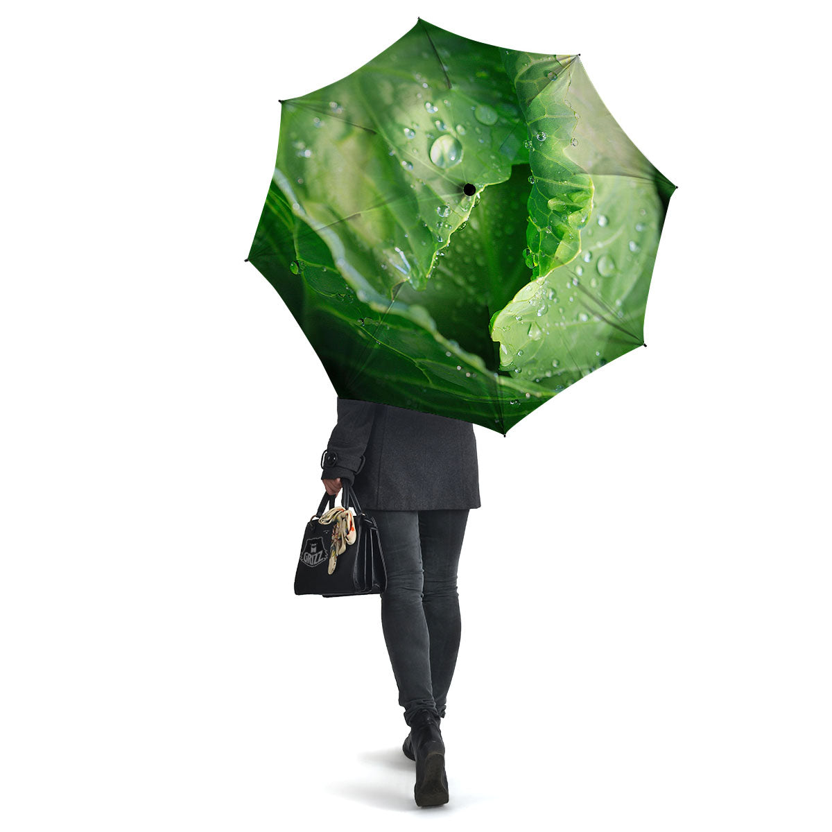 Cabbage Fresh Leaf Print Umbrella-grizzshop
