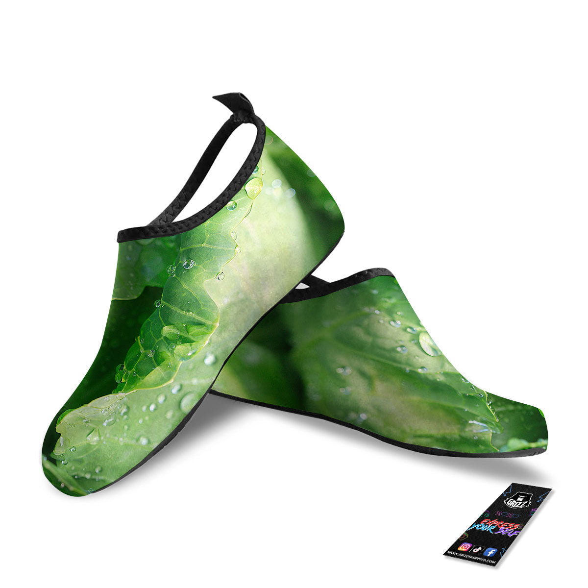 Cabbage Fresh Leaf Print Water Shoes-grizzshop