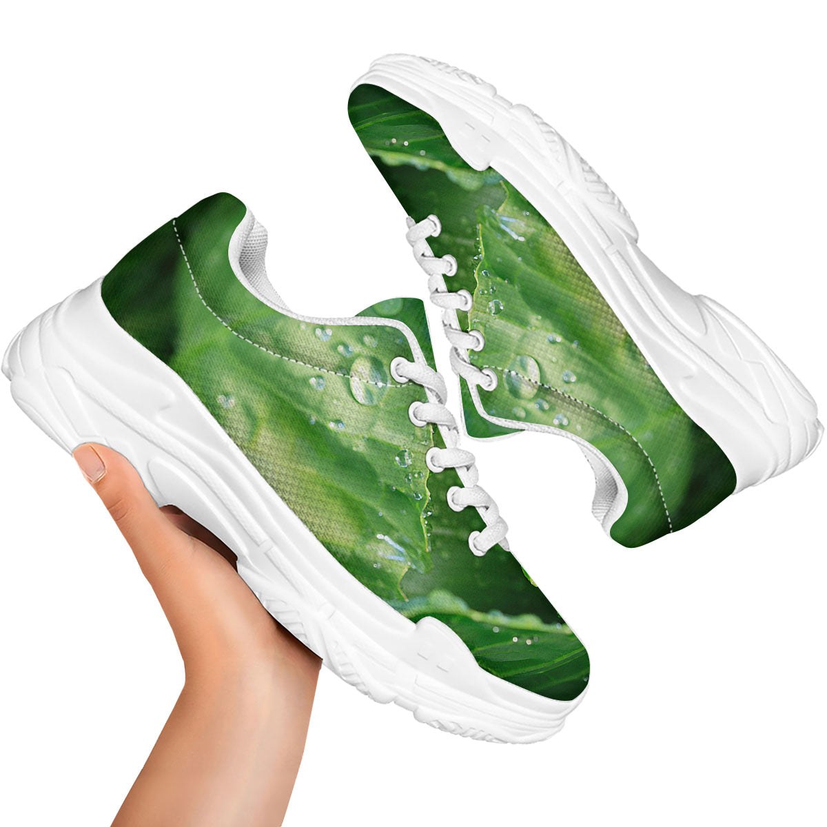 Cabbage Fresh Leaf Print White Chunky Shoes-grizzshop