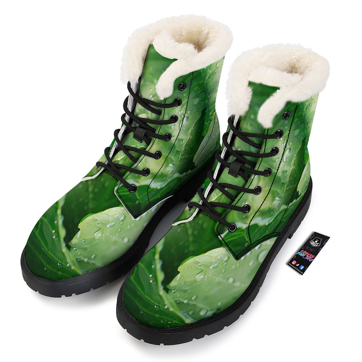 Cabbage Fresh Leaf Print Winter Boots-grizzshop