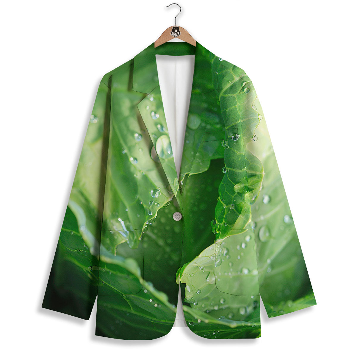 Cabbage Fresh Leaf Print Women's Blazer-grizzshop
