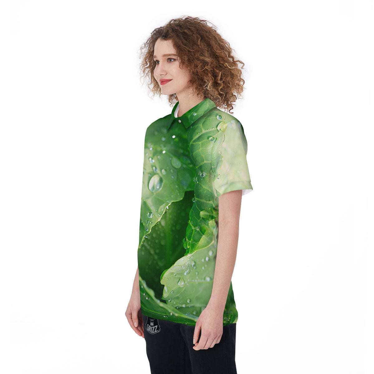 Cabbage Fresh Leaf Print Women's Golf Shirts-grizzshop