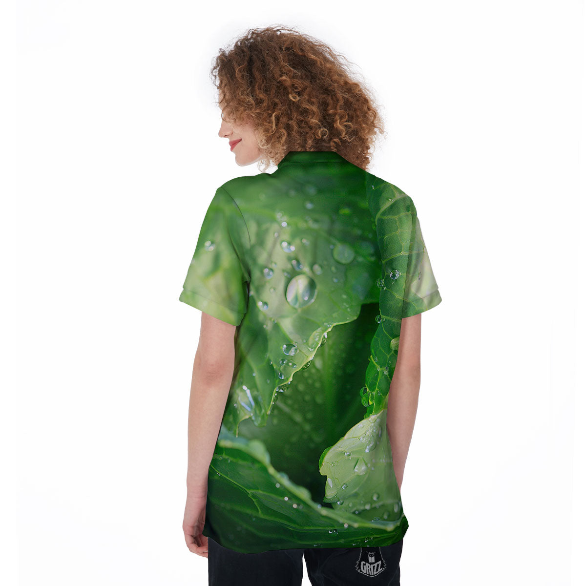 Cabbage Fresh Leaf Print Women's Golf Shirts-grizzshop