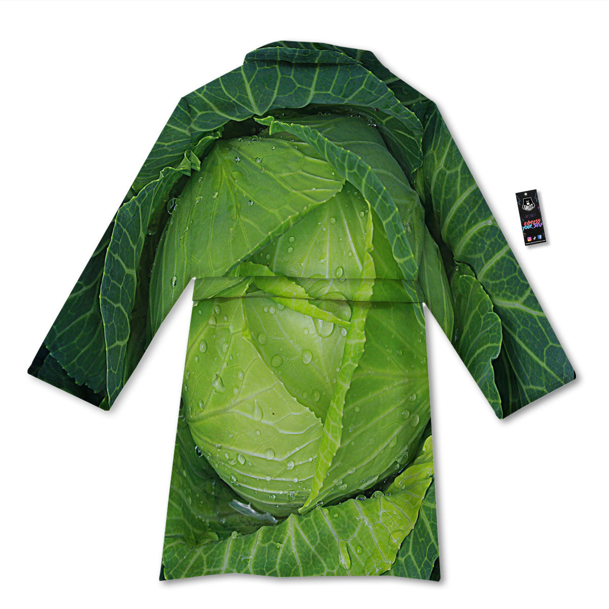 Cabbage Green Print Bathrobe-grizzshop