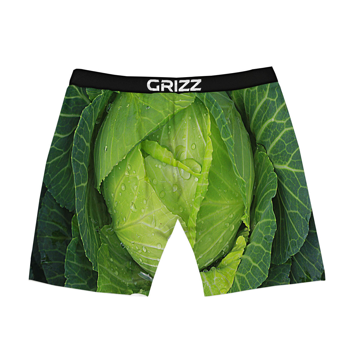 Cabbage Green Print Boxer Briefs-grizzshop