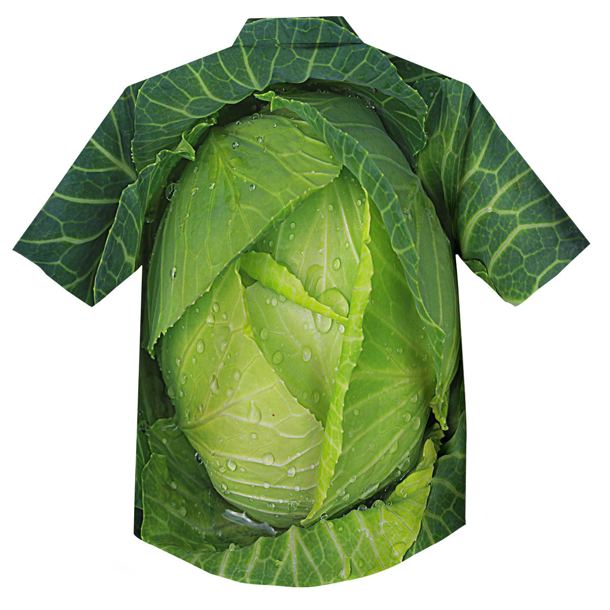 Cabbage Green Print Button Up Shirt-grizzshop