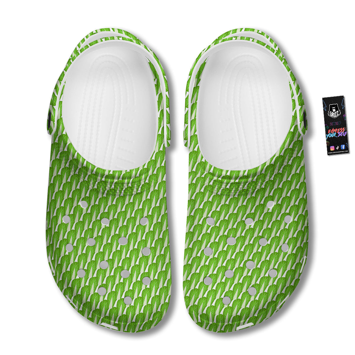 Cabbage Leaf Chinese Print Clog-grizzshop