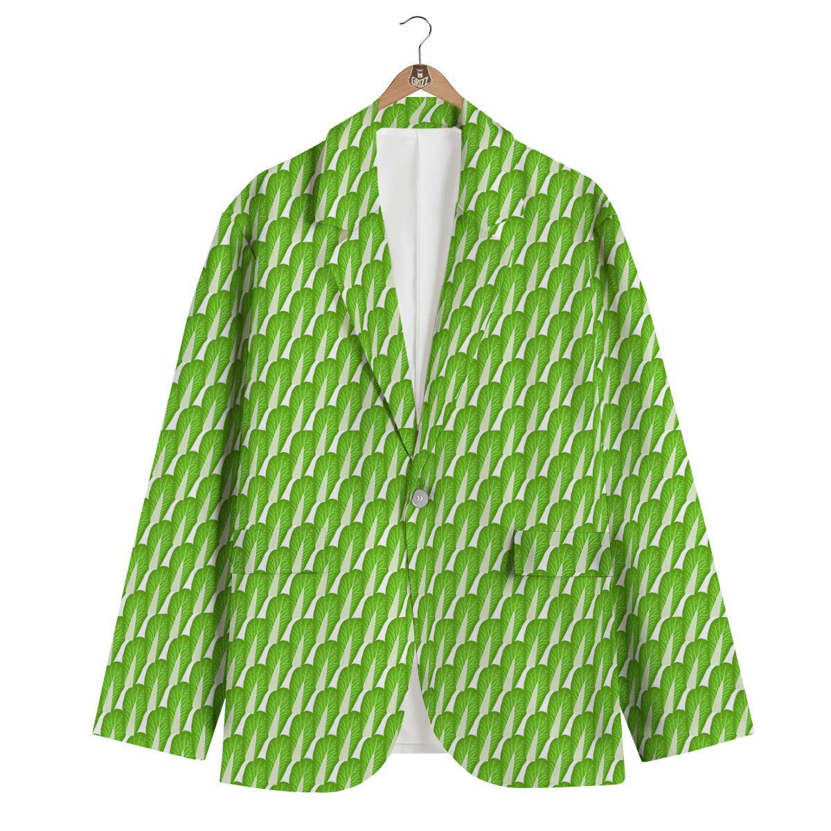 Cabbage Leaf Chinese Print Men's Blazer-grizzshop