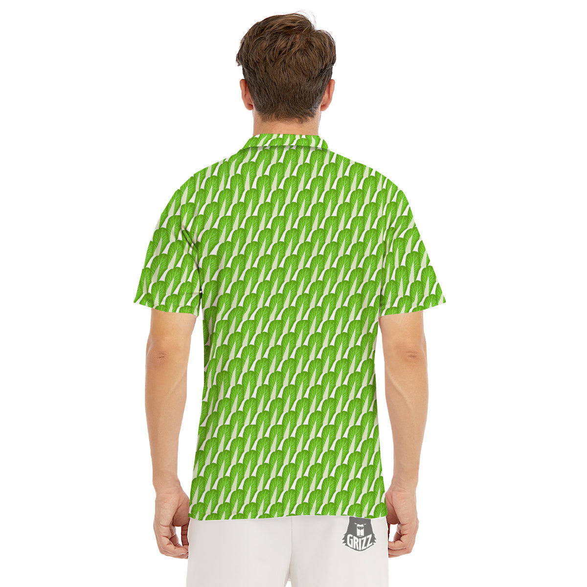 Cabbage Leaf Chinese Print Men's Golf Shirts-grizzshop