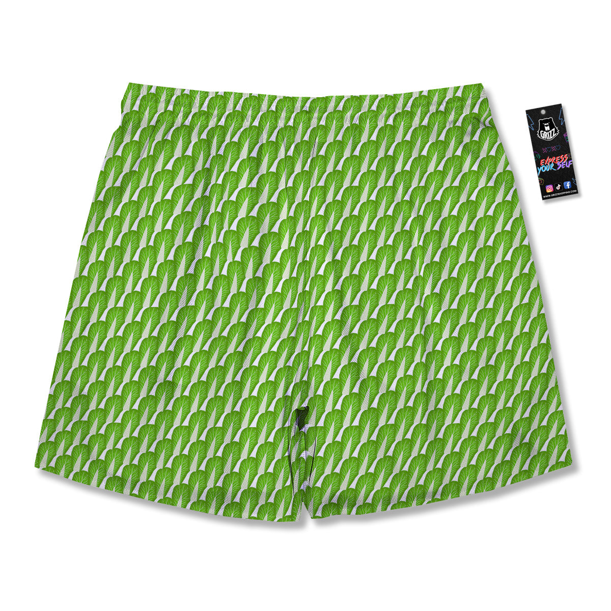 Cabbage Leaf Chinese Print Men's Running Shorts-grizzshop