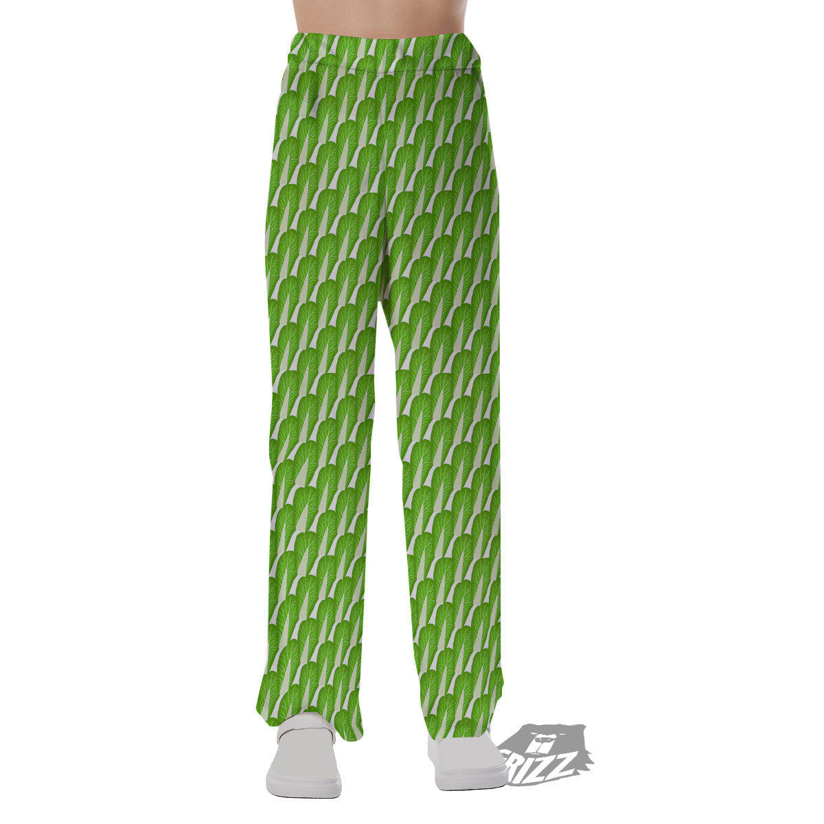 Cabbage Leaf Chinese Print Pajama Pants-grizzshop
