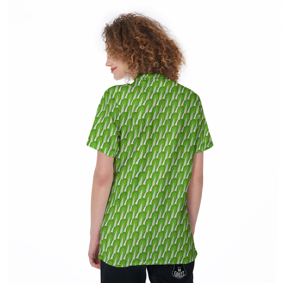Cabbage Leaf Chinese Print Women's Golf Shirts-grizzshop