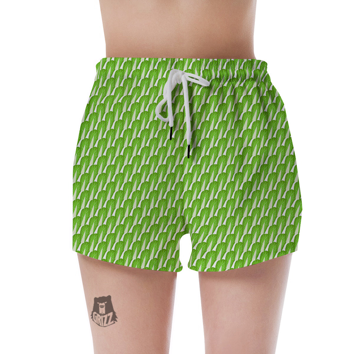 Cabbage Leaf Chinese Print Women's Shorts-grizzshop