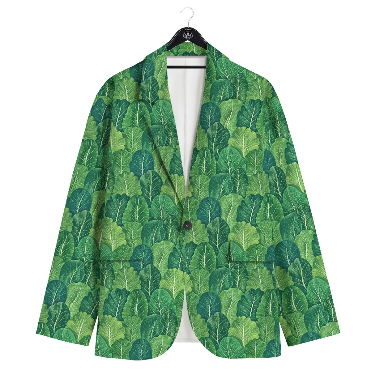 Cabbage Leaf Green Print Men's Sport Coat-grizzshop