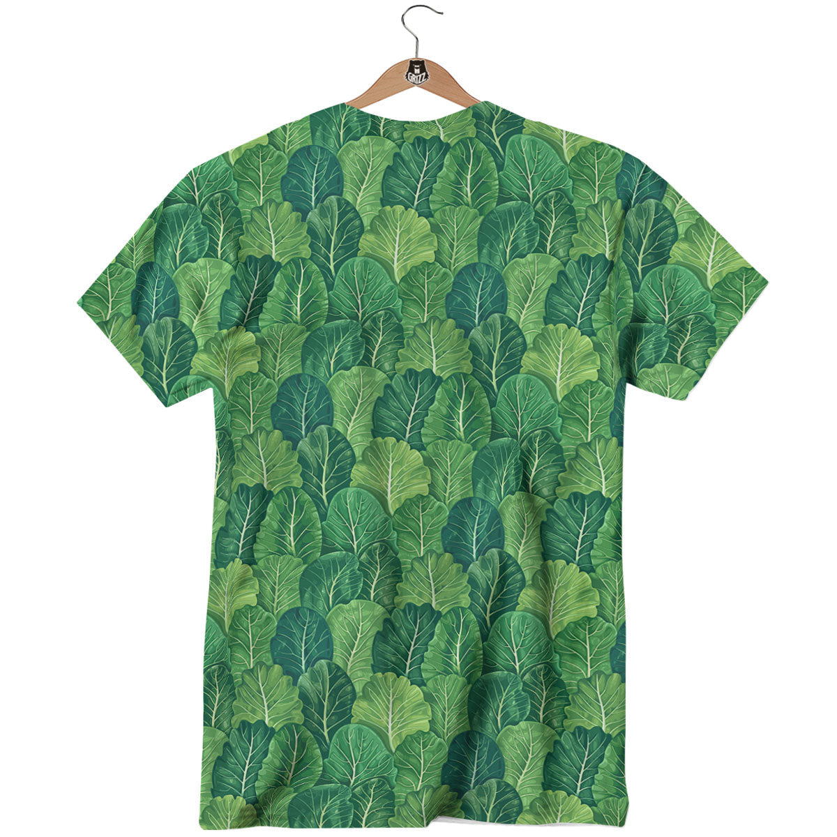 Cabbage Leaf Green Print T-Shirt-grizzshop