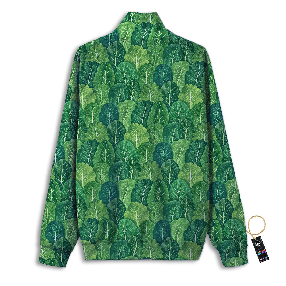 Cabbage Leaf Green Print Track Jacket-grizzshop