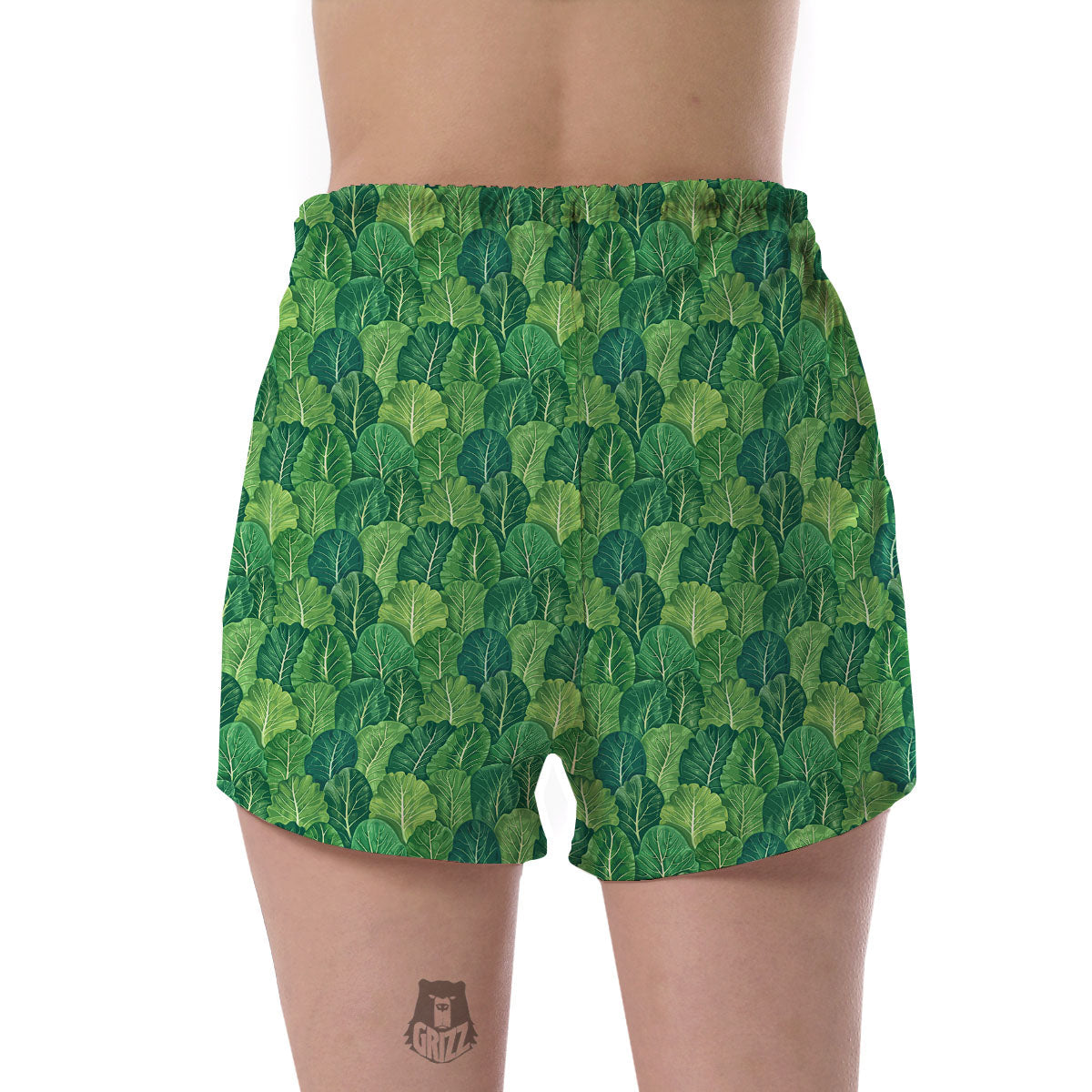 Cabbage Leaf Green Print Women's Shorts-grizzshop