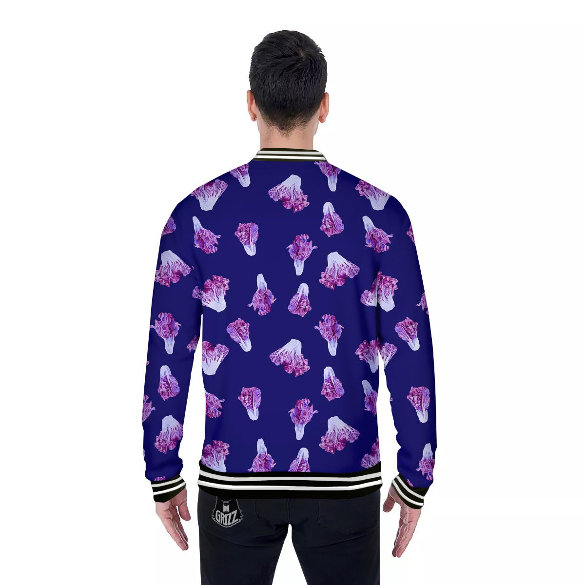 Cabbage Leaves Purple Print Pattern Baseball Jacket-grizzshop