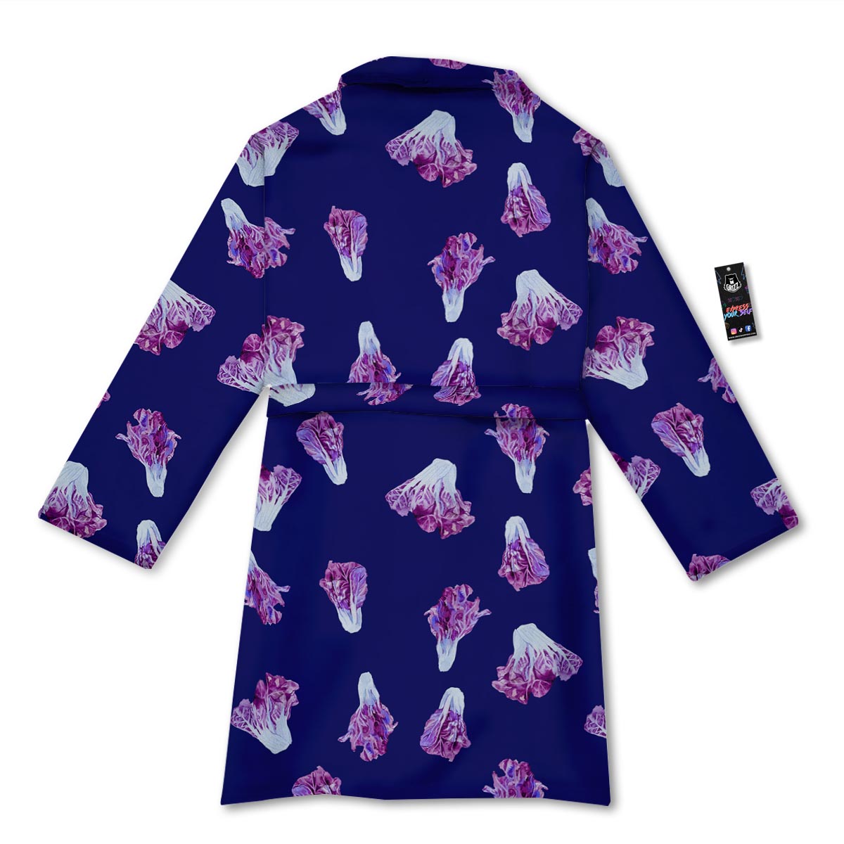 Cabbage Leaves Purple Print Pattern Bathrobe-grizzshop