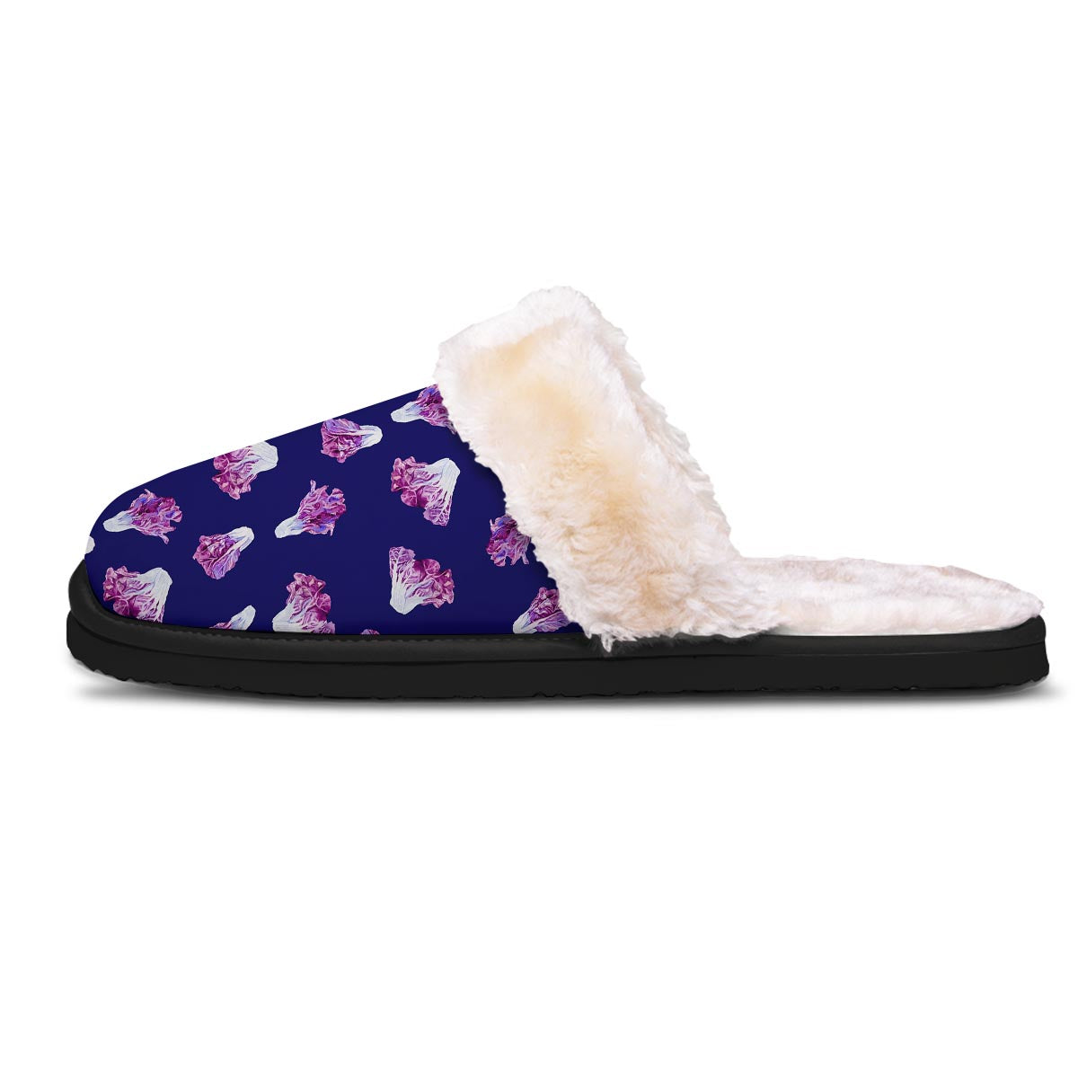Cabbage Leaves Purple Print Pattern Slippers-grizzshop